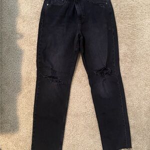 Gap Black Distressed High-Waist Jeans